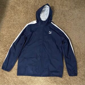 Puma Men's Dark Blue and White Windbreaker